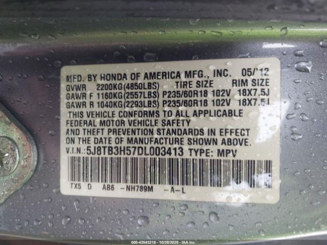 2013 ACURA RDX 5J8TB3H57DL003413 Photo 8