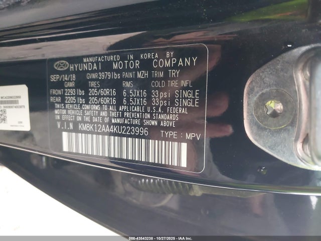 KM8K12AA4KU223996 Hyundai Kona Se