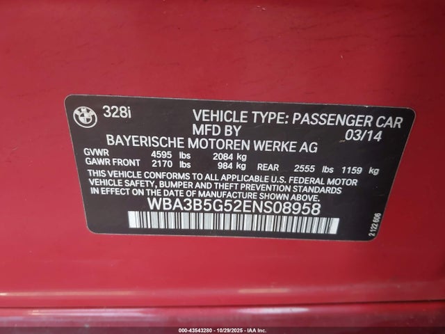 2014 BMW 328I WBA3B5G52ENS08958 Photo 8