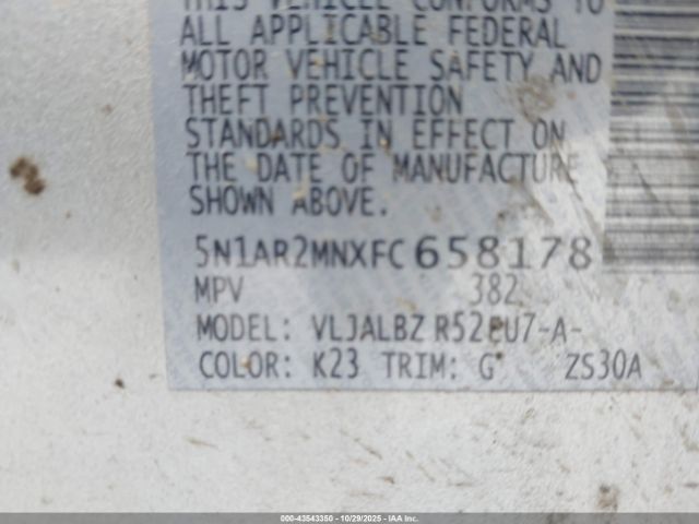 2015 NISSAN PATHFINDER 5N1AR2MNXFC658178 Photo 8