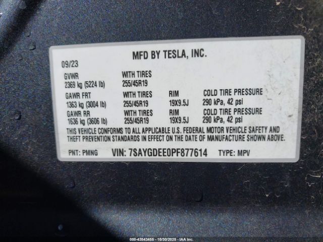 2023 TESLA MODEL Y 7SAYGDEE0PF877614 Photo 8