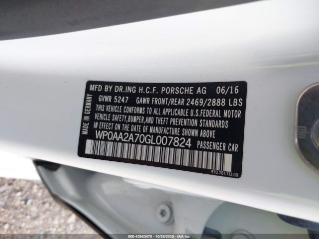 2016 PORSCHE PANAMERA WP0AA2A70GL007824 Photo 8