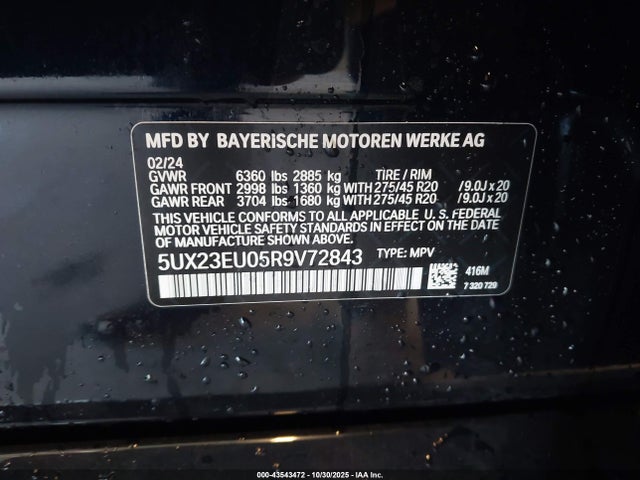 Aukcja sprzedaży 2024 Bmw X5 Xdrive40i, vin: 5UX23EU05R9V72843, numer aukcji: 43543472