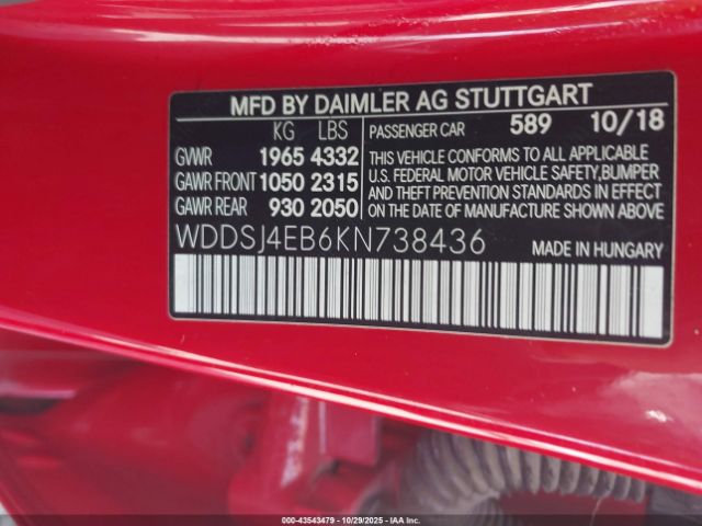 2019 MERCEDES-BENZ CLA 250 WDDSJ4EB6KN738436 Photo 8