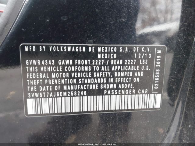 2014 VOLKSWAGEN JETTA 3VW5T7AJ6EM258246 Photo 8