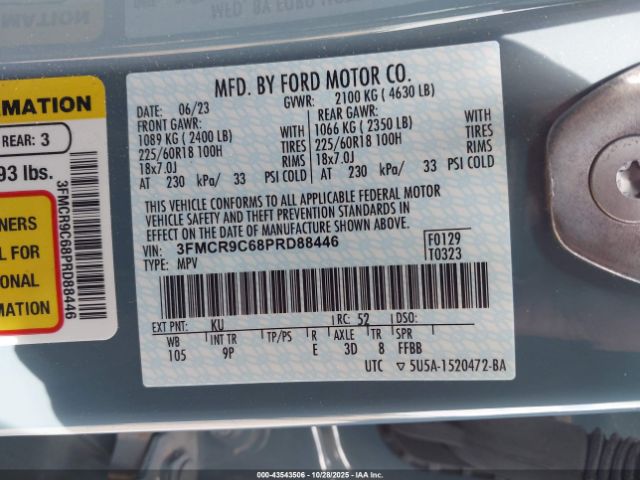 2023 FORD BRONCO SPORT 3FMCR9C68PRD88446 Photo 8