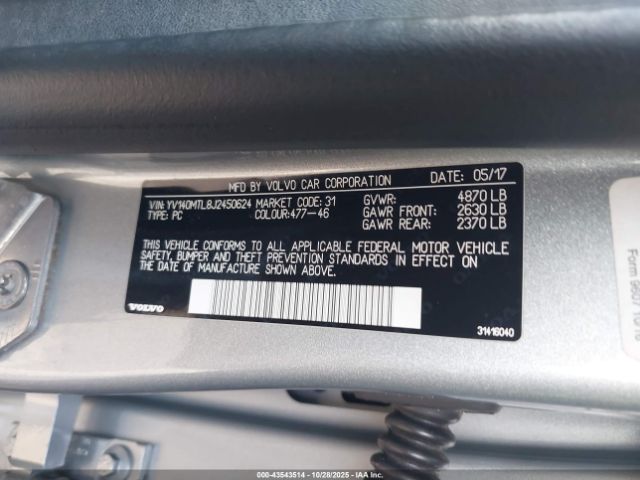 2018 VOLVO S60 YV140MTL8J2450624 Photo 8