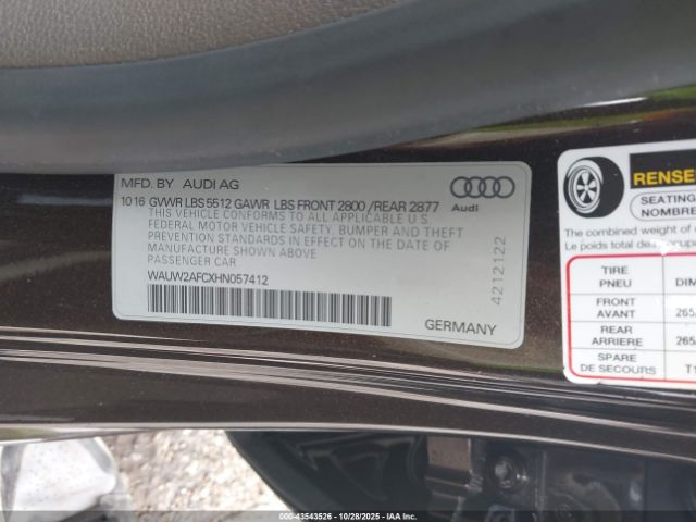 2017 AUDI A7 WAUW2AFCXHN057412 Photo 8