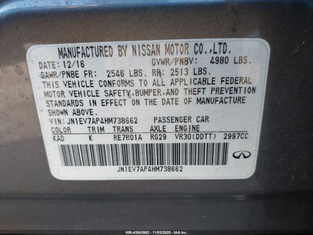 2017 INFINITI Q50 JN1EV7AP4HM738662 Photo 8