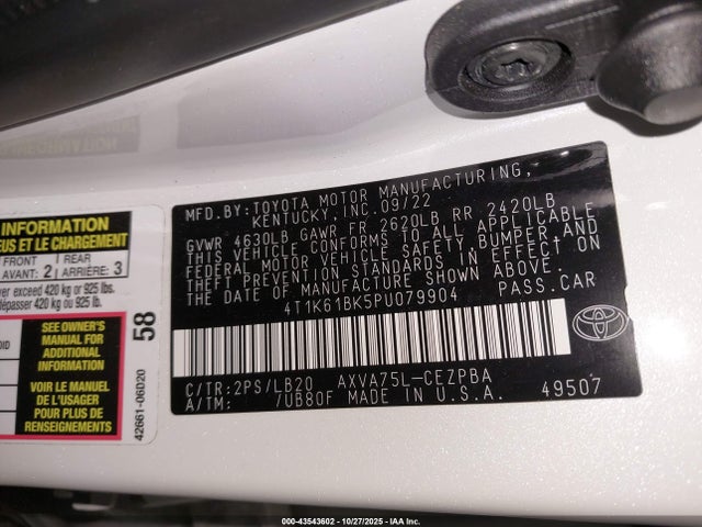 2023 TOYOTA CAMRY 4T1K61BK5PU079904 Photo 8