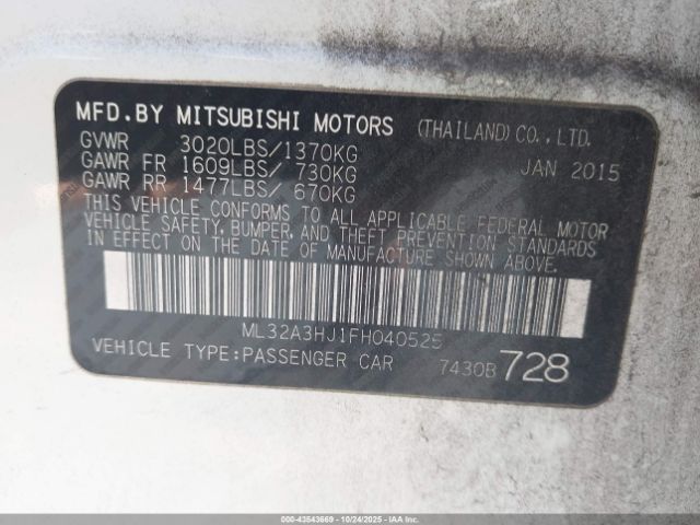 2015 MITSUBISHI MIRAGE ML32A3HJ1FH040525 Photo 8