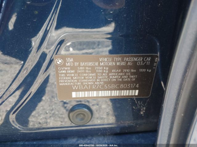 2011 BMW 535I WBAFR7C55BC803174 Photo 8