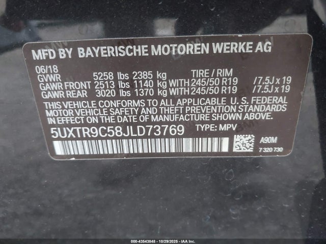 2018 BMW X3 5UXTR9C58JLD73769 Photo 8