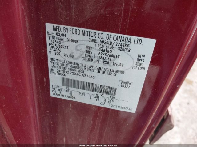 2004 FORD F-150 HERITAGE 2FTRX172X4CA71463 Photo 8