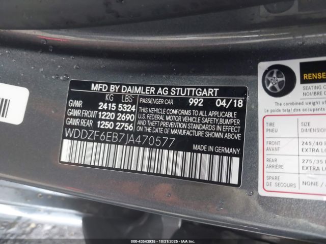 2018 MERCEDES-BENZ AMG E 43 WDDZF6EB7JA470577 Photo 8