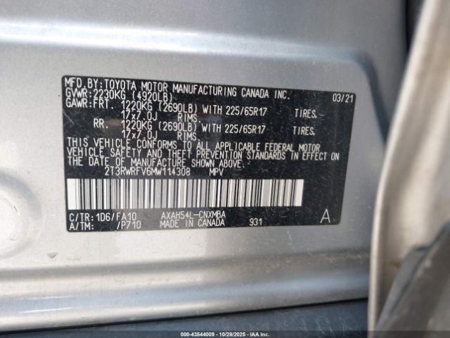 2021 TOYOTA RAV4 HYBRID 2T3RWRFV6MW114308 Photo 8