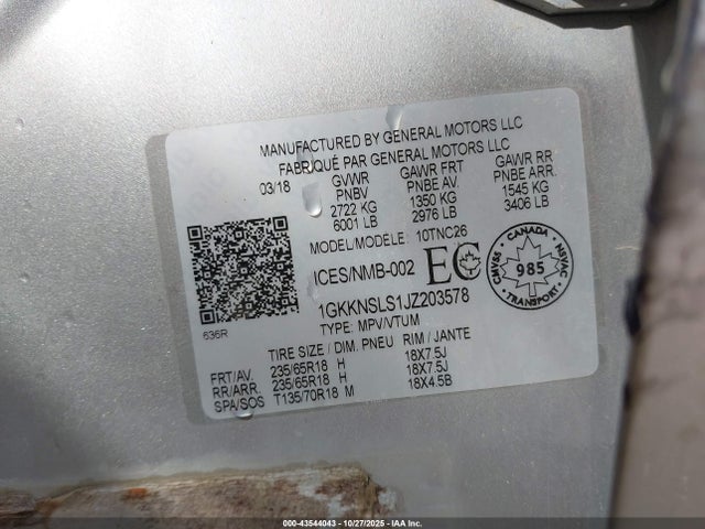 2018 GMC ACADIA 1GKKNSLS1JZ203578 Photo 8