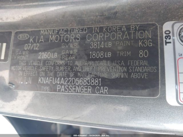 2013 KIA FORTE KNAFU4A22D5683881 Photo 8