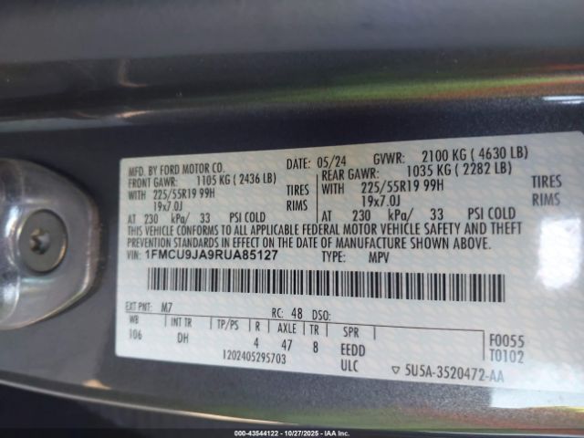 2024 FORD ESCAPE 1FMCU9JA9RUA85127 Photo 8