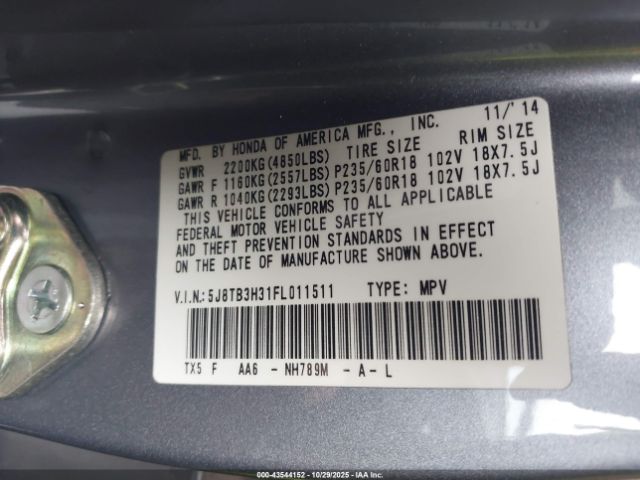 2015 ACURA RDX 5J8TB3H31FL011511 Photo 8