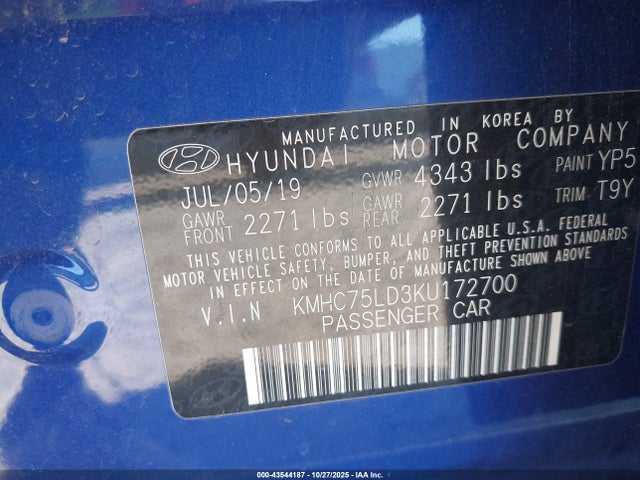 2019 HYUNDAI IONIQ PLUG-IN HYBRID KMHC75LD3KU172700 Photo 8