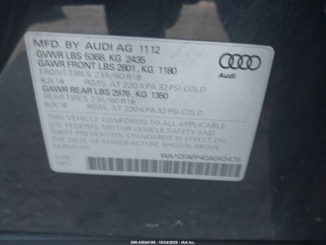2013 AUDI Q5 WA1CFAFP4DA042476 Photo 8