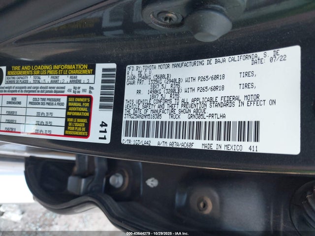 3TMGZ5AN2NM518305 Toyota Tacoma Limited