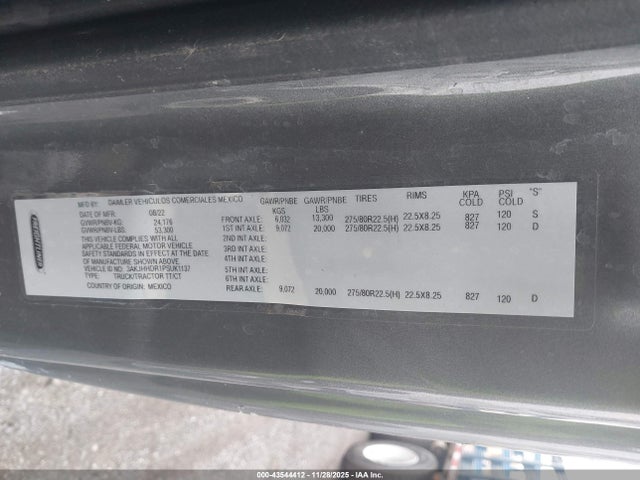 Продаж на аукціоні авто 2023 Freightliner New Cascadia 126, vin: 3AKJHHDR1PSUK1137, номер лоту: 43544412
