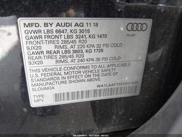 2019 AUDI Q7 WA1LAAF72KD021829 Photo 8