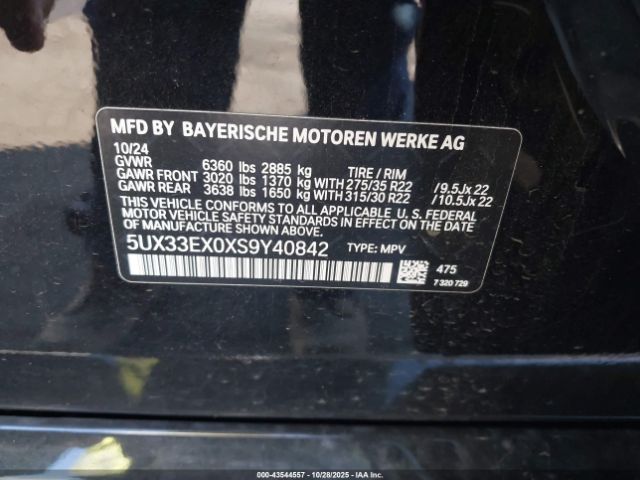 2025 BMW X6 5UX33EX0XS9Y40842 Photo 8