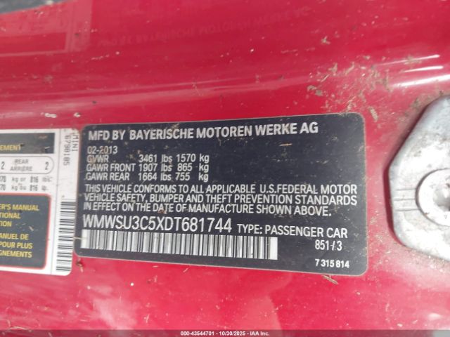 2013 MINI HARDTOP WMWSU3C5XDT681744 Photo 8