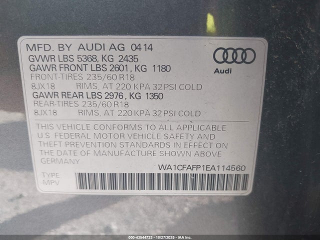2014 AUDI Q5 WA1CFAFP1EA114560 Photo 8