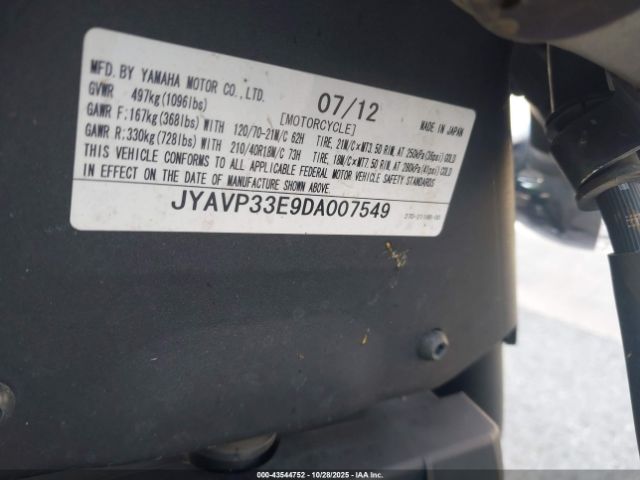2013 YAMAHA XVS1300 JYAVP33E9DA007549 Photo 9