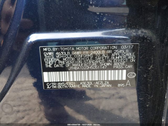 2017 LEXUS IS 200T JTHBA1D22H5051147 Photo 8