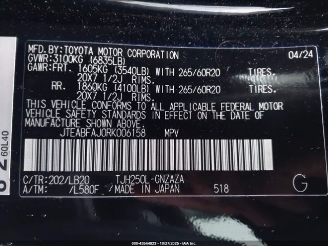 2024 TOYOTA LAND CRUISER JTEABFAJ0RK006158 Photo 8