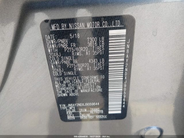 2018 NISSAN ARMADA JN8AY2NDXJ9059644 Photo 8