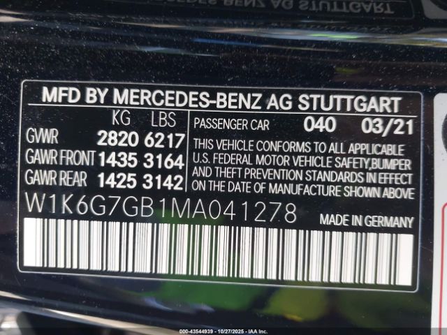 2021 MERCEDES-BENZ S 580 W1K6G7GB1MA041278 Photo 8