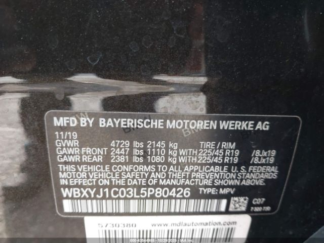 2020 BMW X2 WBXYJ1C03L5P80426 Photo 8