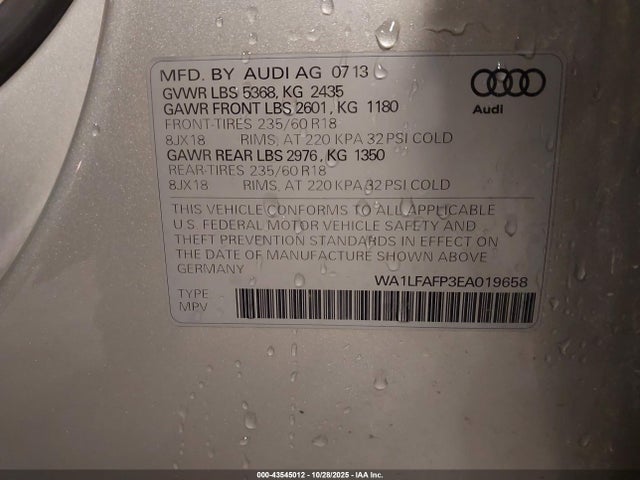 2014 AUDI Q5 WA1LFAFP3EA019658 Photo 8