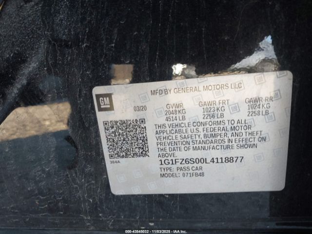 2020 CHEVROLET BOLT EV 1G1FZ6S00L4118877 Photo 8