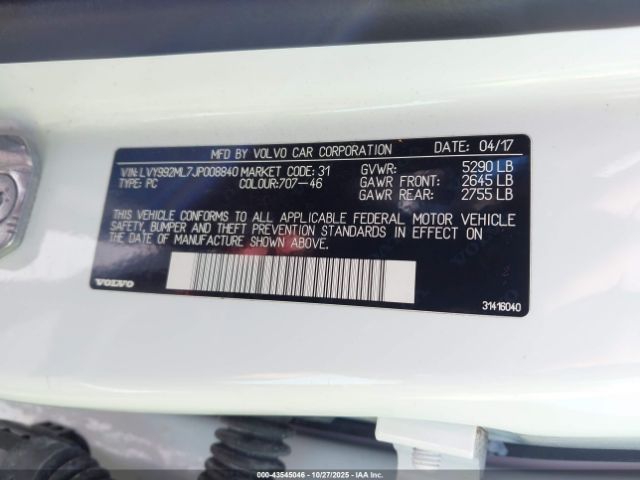 2018 VOLVO S90 LVY992ML7JP008840 Photo 8