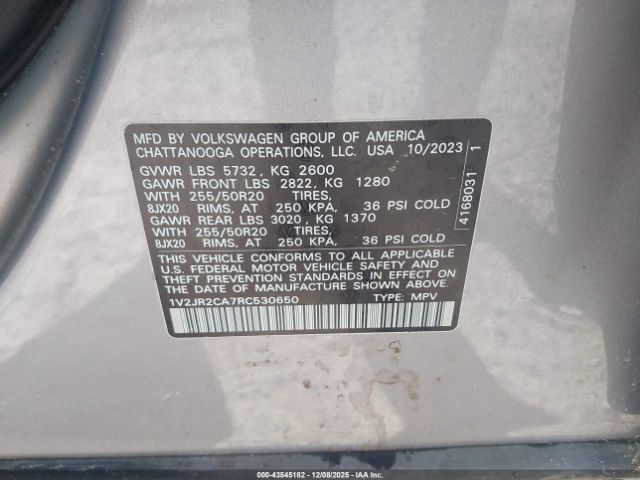 2024 VOLKSWAGEN ATLAS 1V2JR2CA7RC530650 Photo 8