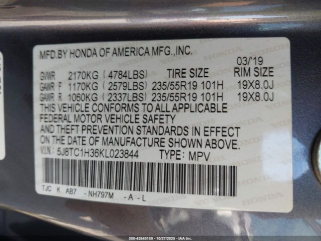 2019 ACURA RDX 5J8TC1H36KL023844 Photo 8