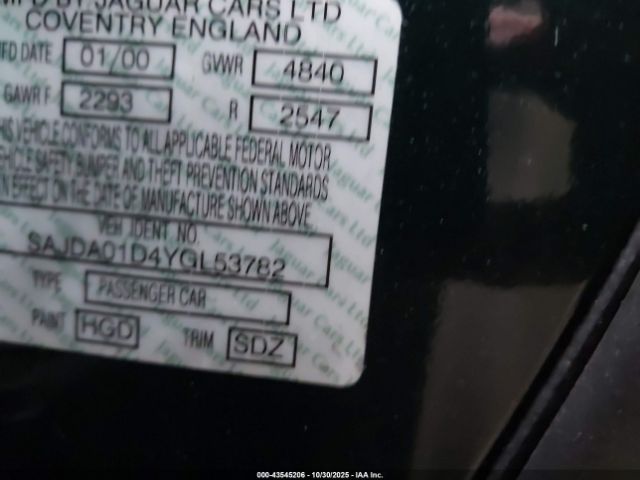 2000 JAGUAR S-TYPE SAJDA01D4YGL53782 Photo 8