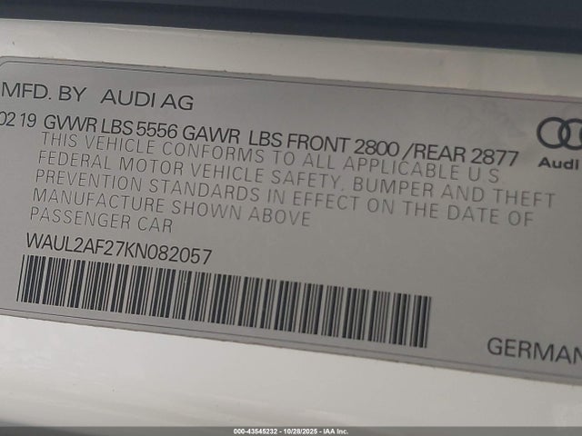 WAUL2AF27KN082057 Audi A6 55 Premium
