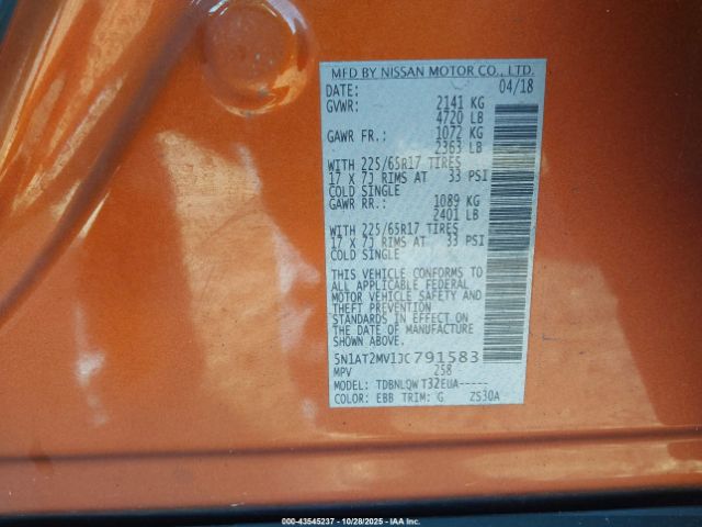 2018 NISSAN ROGUE 5N1AT2MV1JC791583 Photo 8