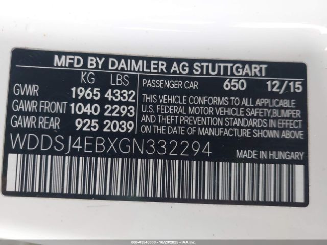 2016 MERCEDES-BENZ CLA 250 WDDSJ4EBXGN332294 Photo 8