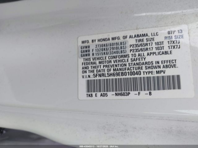 2014 HONDA ODYSSEY 5FNRL5H69EB010040 Photo 8