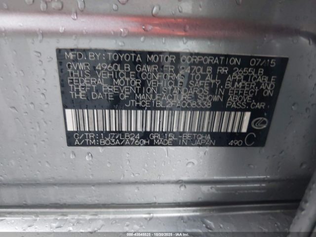 2015 LEXUS GS 350 JTHCE1BL2FA008338 Photo 8