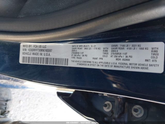 2021 RAM 1500 1C6SRFFTXMN745597 Photo 8